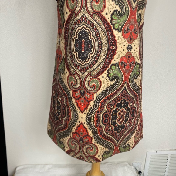 Fashion Union Women's Tan Paisley Faux Suede Cutout Mini Dress Size Small Boho - Picture 6 of 15